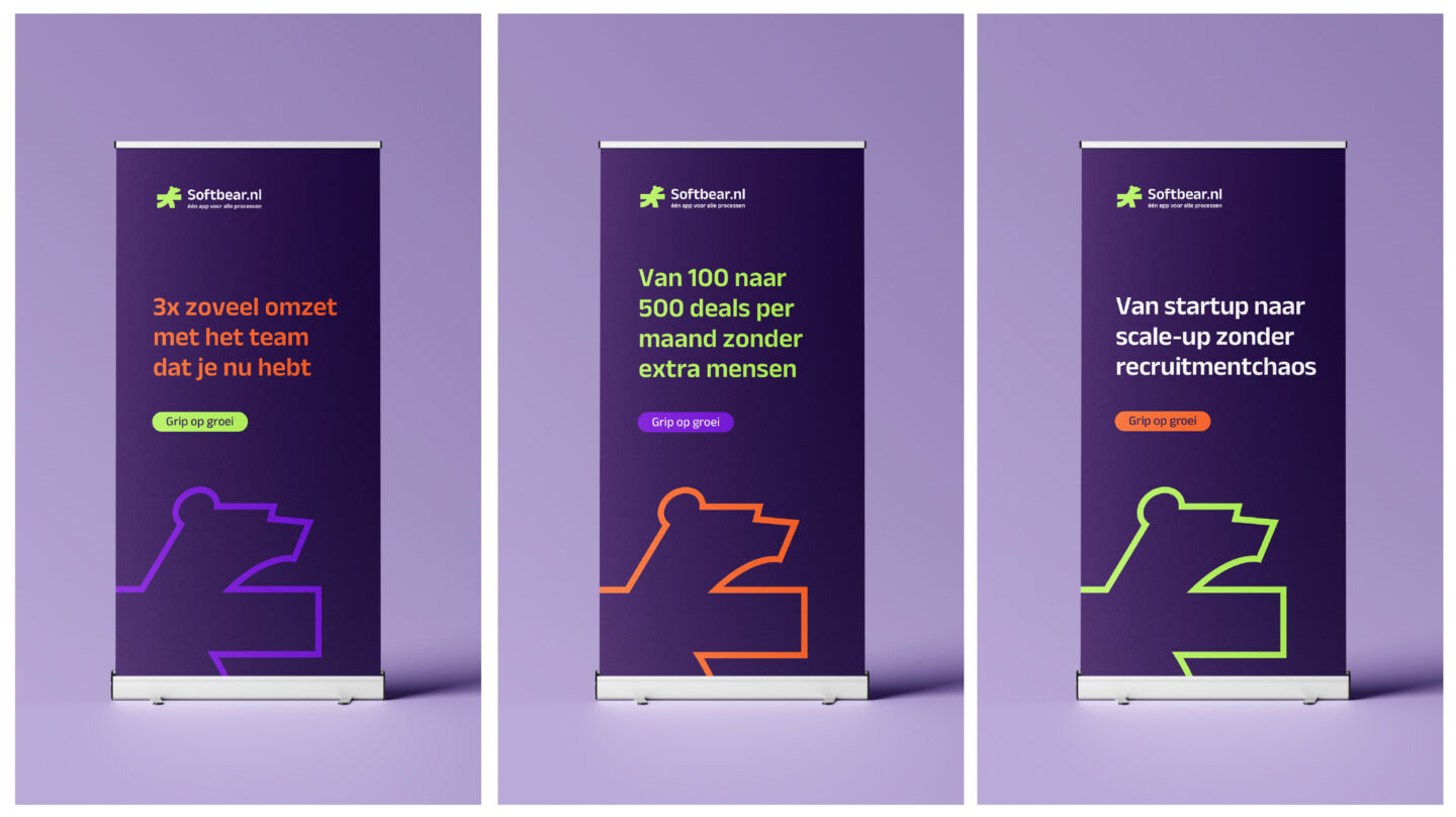 mockup van beursbanners van Softbear