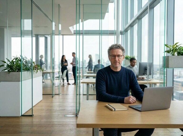 Ondernemer werkt aan zijn social media