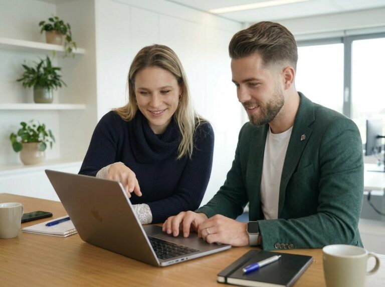 Werken samen aan een laptop